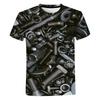 Summer Mechanic Tools Graphic 3D Printed Men's T-shirts Street Harajuku Oversized T-Shirt Fashion Casual Tops