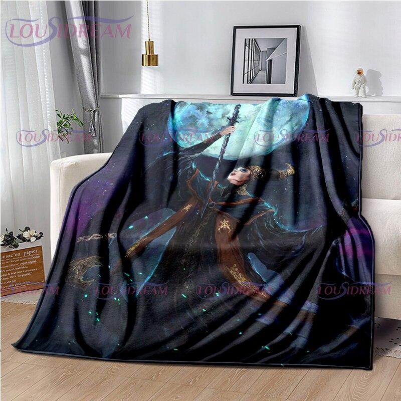 Personalized Elden Ring Blanket The Tarnished Print Flannel Blanket Ranni Soft Warm for Beds Throw Sofa Cover Bedspread