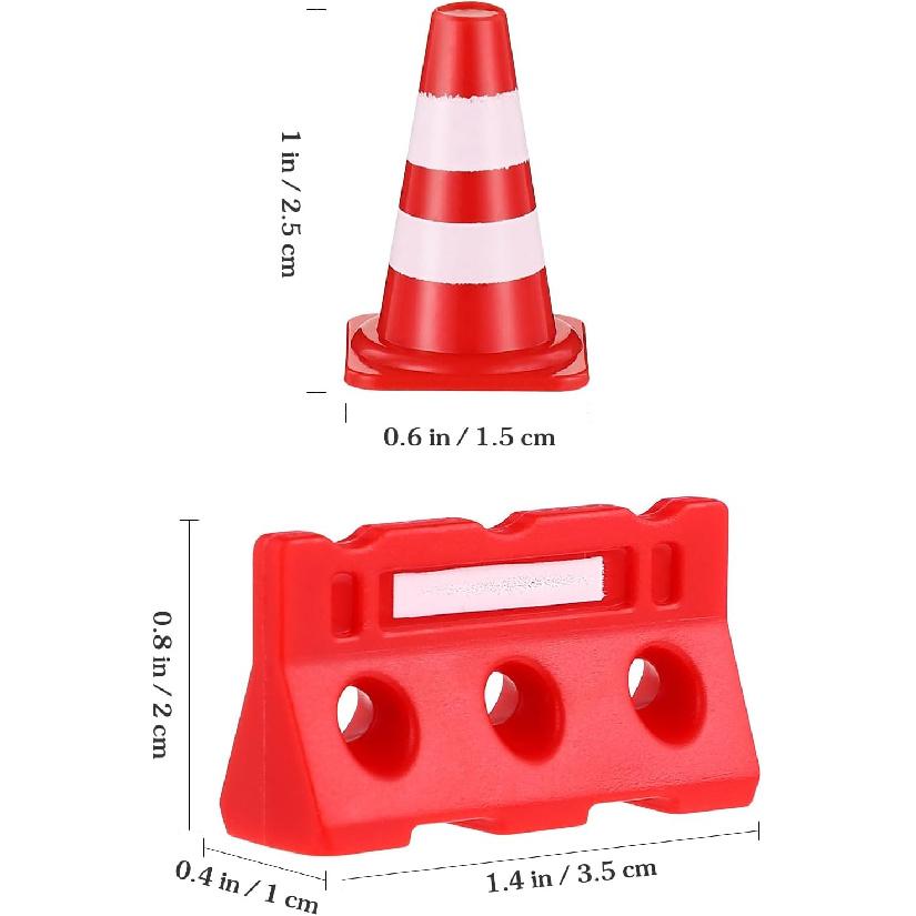 Kisangel 72 Pcs Road Sign Barricade Toy Kids Decor Mini Toys for Kids Childrens Play Sets Orange Cones Mini Safety Cones Mini Toy Traffic Cones
