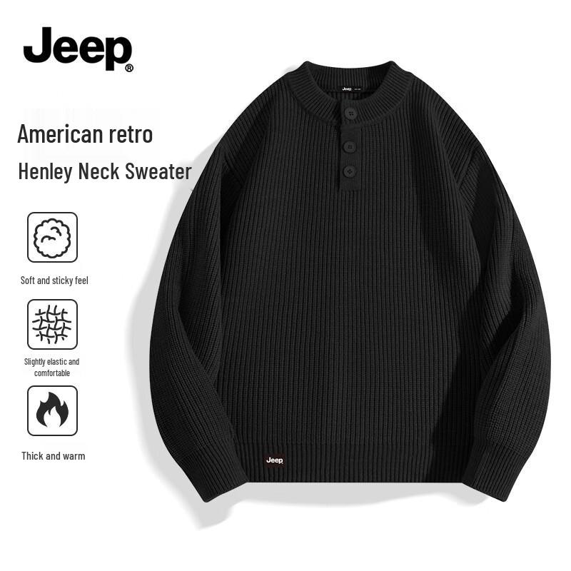 JEEP Men s Solid Color Knit Pullover Sweater XL