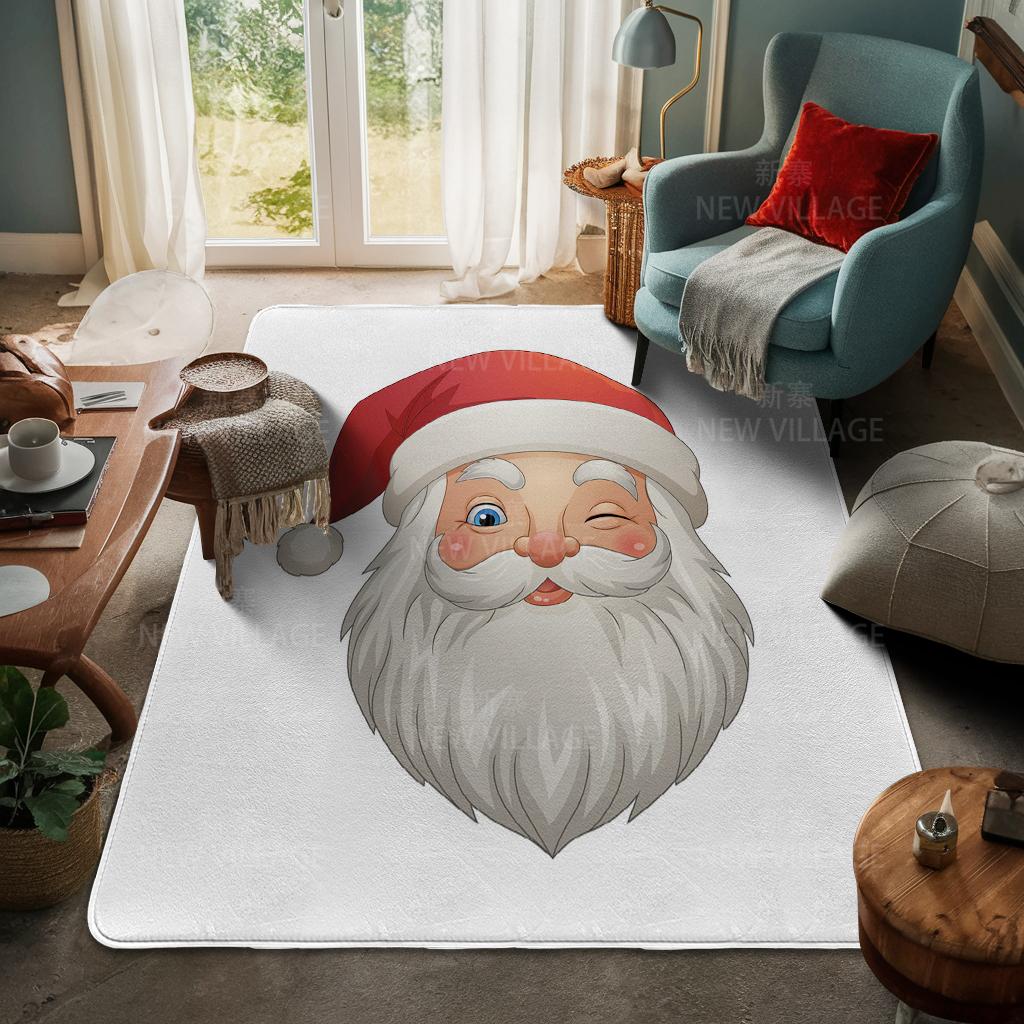 House Entrance Carpet Home Door Mat Living Room Bath Foot Bathroom Non-slip Water Absorption Rugs Bath Merry Christmas Winter