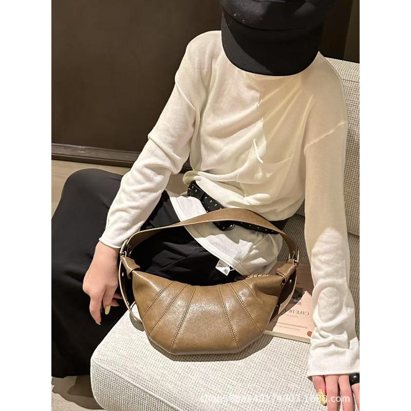 Niche Design Croissant Bag Crossbody Dumpling Bag Women's Versatile Casual Lazy Relaxation Shoulder Bag Crescent Armpit Bag