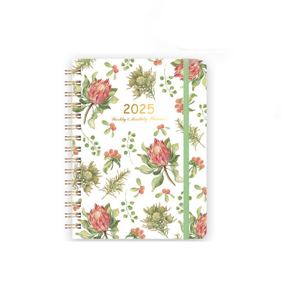 Monthly 2025 English Agenda Book Loose-leaf Coil A5 Schedule  Planner  Agenda