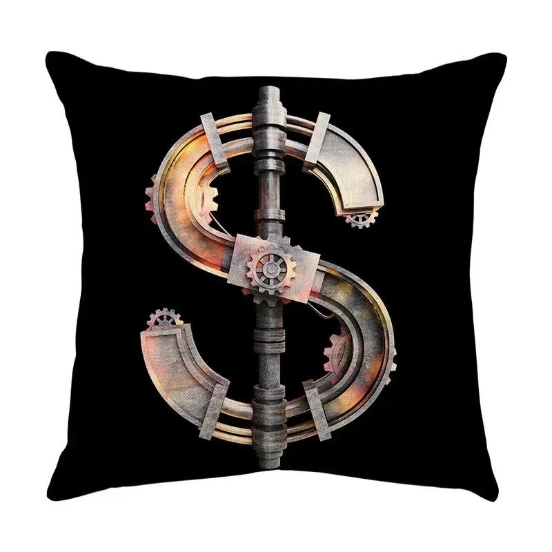 Luxury Home Decor Pillow Cover Car Living Room Sofa Cushion Cover Mechanical Style Letter Pattern Cushion Cover