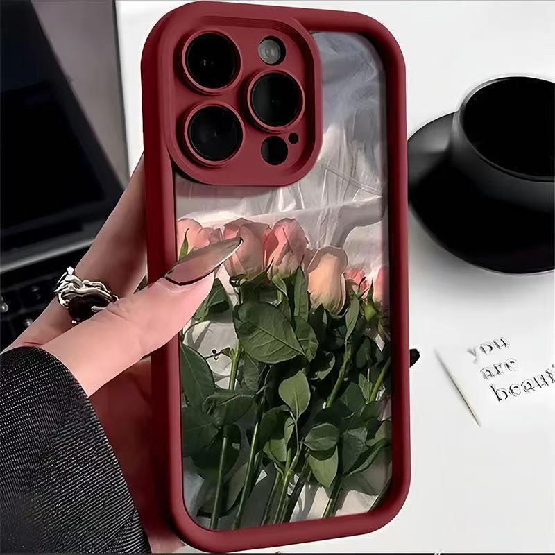 Foreign trade rose is suitable for iphone16pro mobile phone case Apple 1514 Japan and South Korea 13promax new 12x