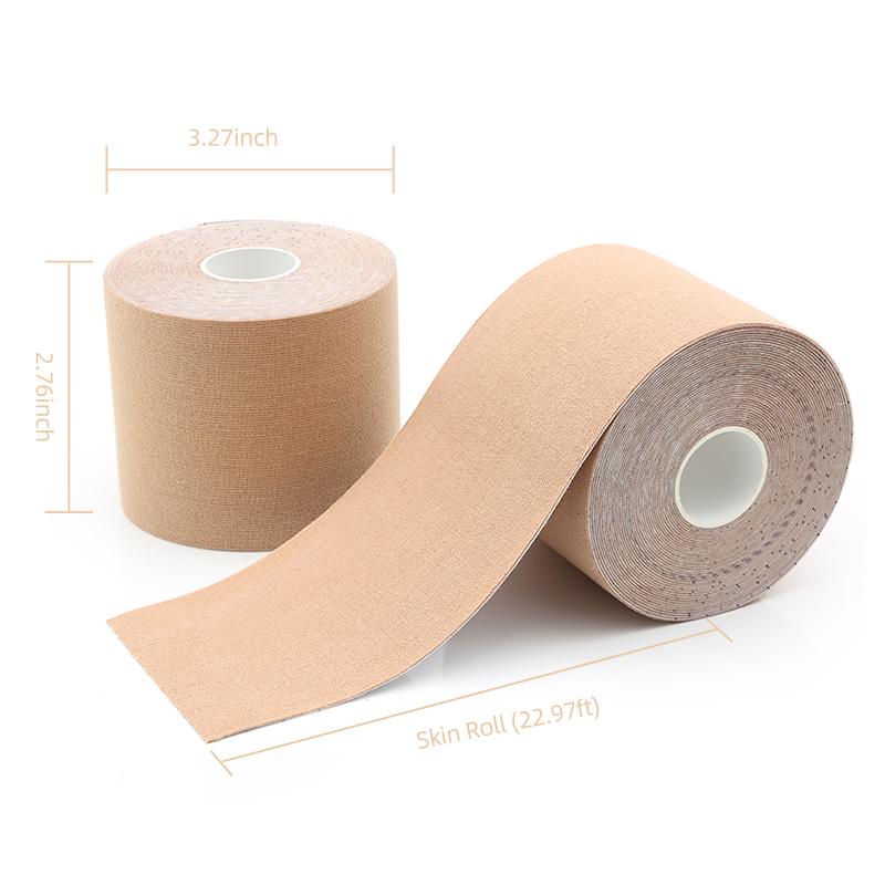 Extra-Wide Boobytape Breast Lift Tape Athletic Adhesive Bra Push up 3 Inches Boob Tape with 2 Pcs Nipple Cover