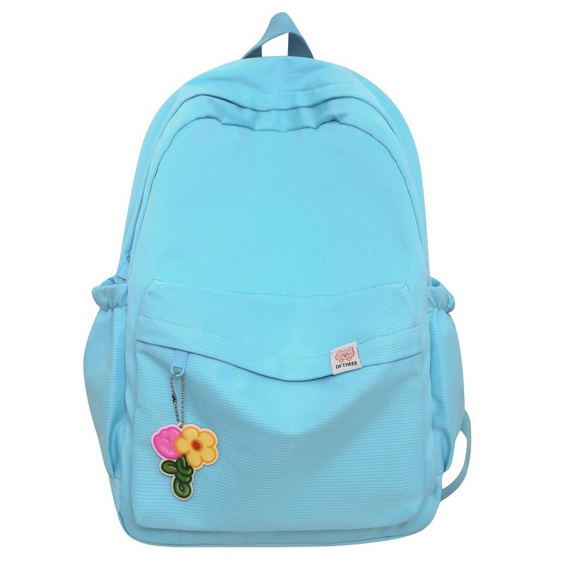 Schoolbag Large-capacity Student Schoolbag Ins Japanese Girl Simple Backpack Korean Version High School Soft Sister Solid Color Backpack