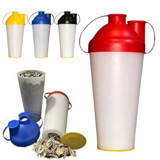 Sunflower Seeds Snack Cup Portable Shell Separator for Car Cup Holder Double Layer Snack Nut Waste Container for Travel