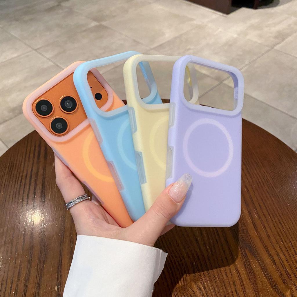 Applicable to iPhone17ProMAX mobile phone case, liquid silicone jelly magnetic suction Apple 16 simple Al all-inclusive soft case