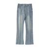 Washed Retro Micro-pull Jeans Autumn New Loose Texture Trendy Brand Long Pants High Street American Bell Pants Q