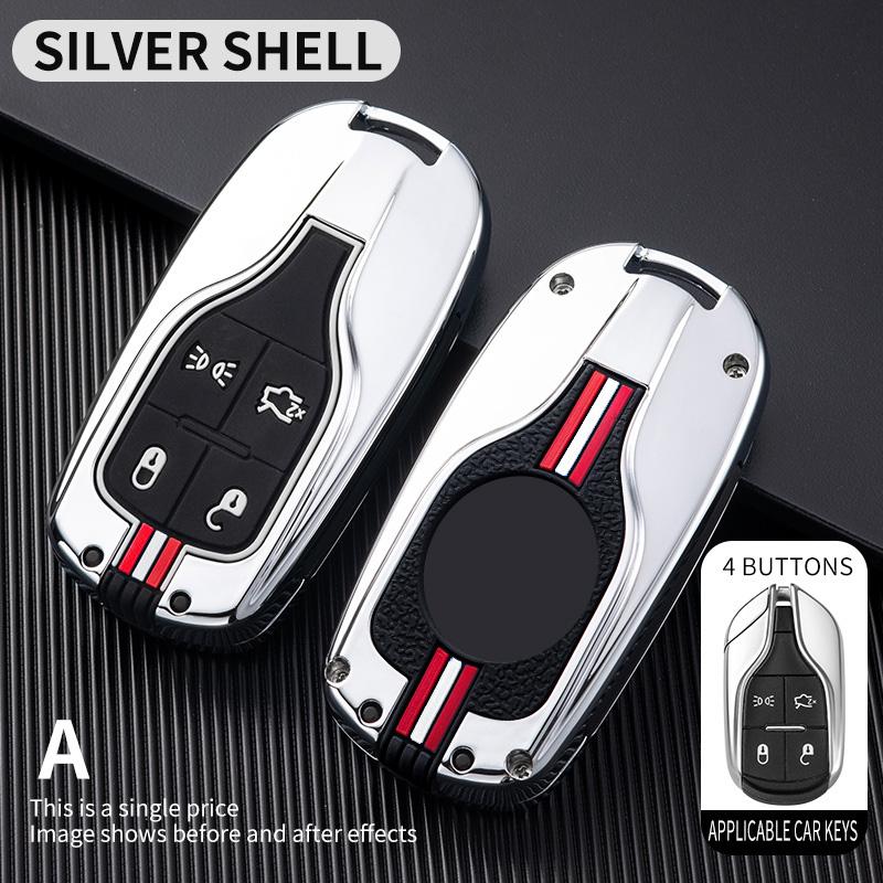 Metal Car Key Cover Fob Case Shell For Maserati Levante Ghibli Quattroporte Gt Granturismo Grancabrio Keychain Accessories