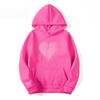Heart-Shaped Valentine’s Day Loose Casual Couple Hoodie with Plus Velvet