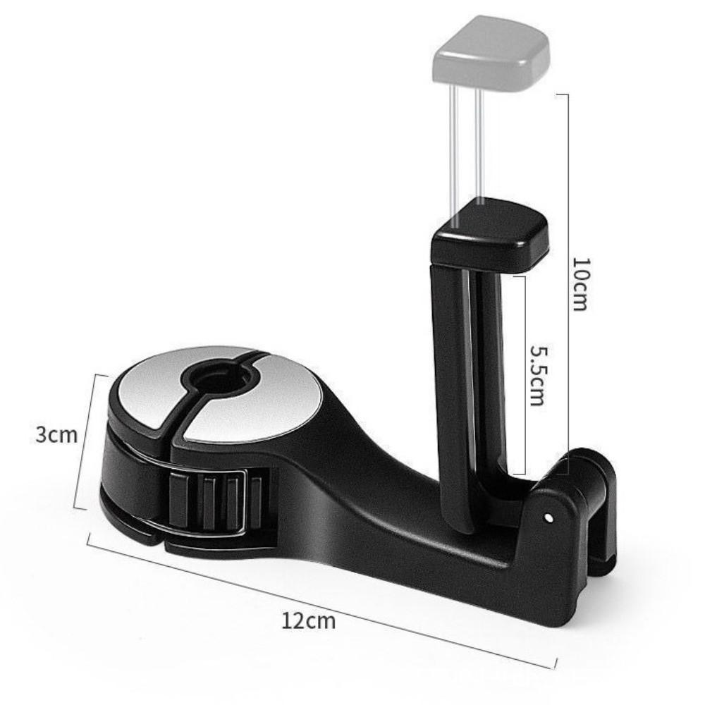 Multi-Function 2 In 1 Car Hook Hidden Lock Buckle Mobile Phone Holder Hanging Storage Adjustable Headrest Hook For Rear Seat