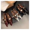 TK Plus Size Low-Cut Pointed Toe Flat Women's Shoes In Black or Burgundy Synthetic Leather