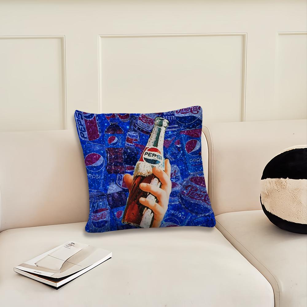 Kissenbezug Living Logo Zimmer Kopfteil Büro Blaues Kissen Schlafzimmer Lustiges Kissen Sofa Nickerchenzeit P-Pepsi Kissenbezug