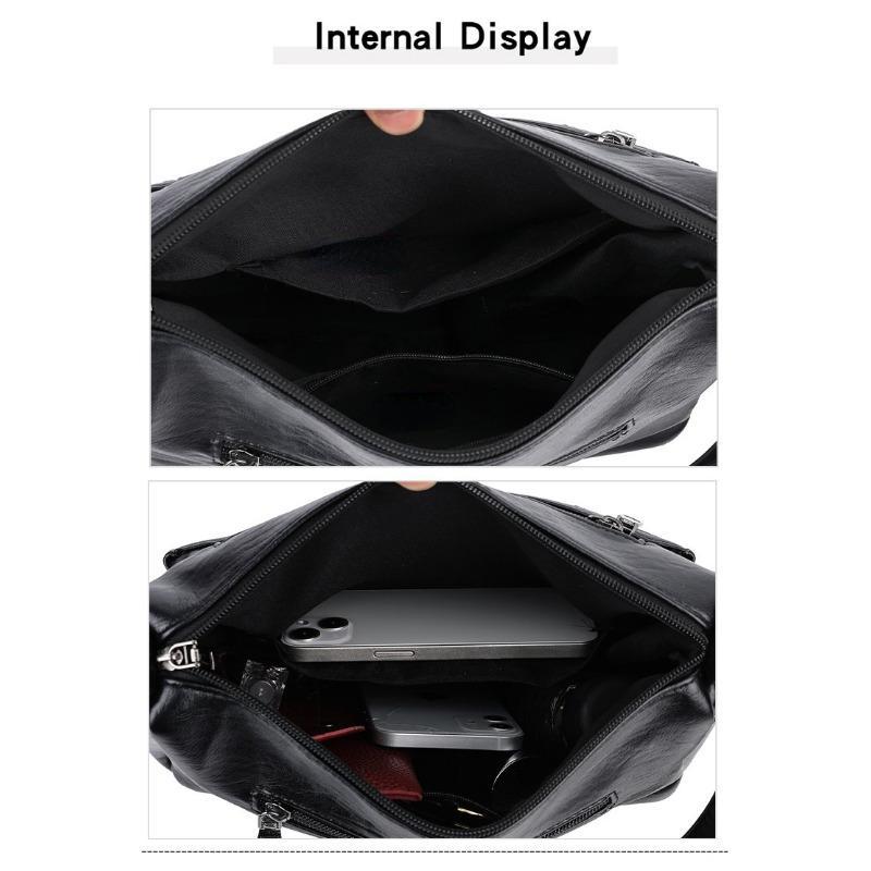 Kadın 2023 Yeni Anne Çantası Basit ve Şık Omuz Çantası Yumuşak Deri Orta Yaşlı Kadın Büyük Kapasiteli Crossbody Çanta Gelgit