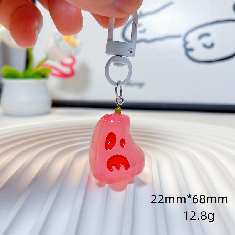 Halloween Luminous Ghost Keychain Halloween Decoration Party Accessories Mini Resin Ghost Pumpkin Keyring Backpack Pendant Gift