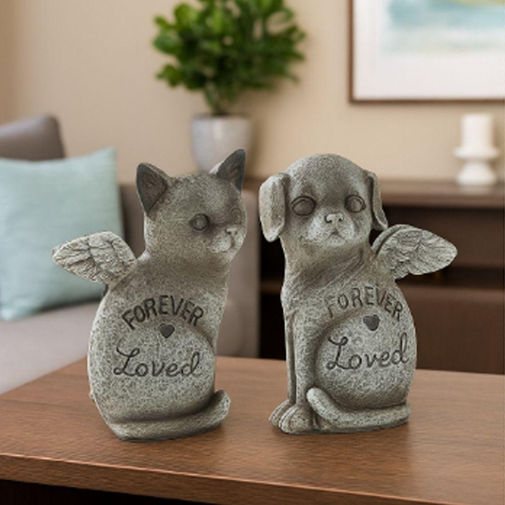 Resin Pet Memorial Statue Stone Finish Pet Memorial Tombstone  Living Room