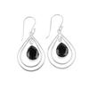 Black Onyx Gemstone 925 Sterling Silver Handmade Jewelry Earrings 2.00" For Gift EE-34-16