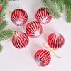6 Stück Kürbis Muster Weihnachtsbaumkugeln Anhänger Kunststoff Bemalte Kugel Weihnachtsbaum Aufhängung Geschenkkartons