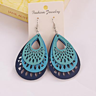 Womens 2025 Handmade Wooden Mixed Color Women's Wood Drop Earrings Summer Vintage Party Gift Women Jewelry Bohemian Earrings Hot