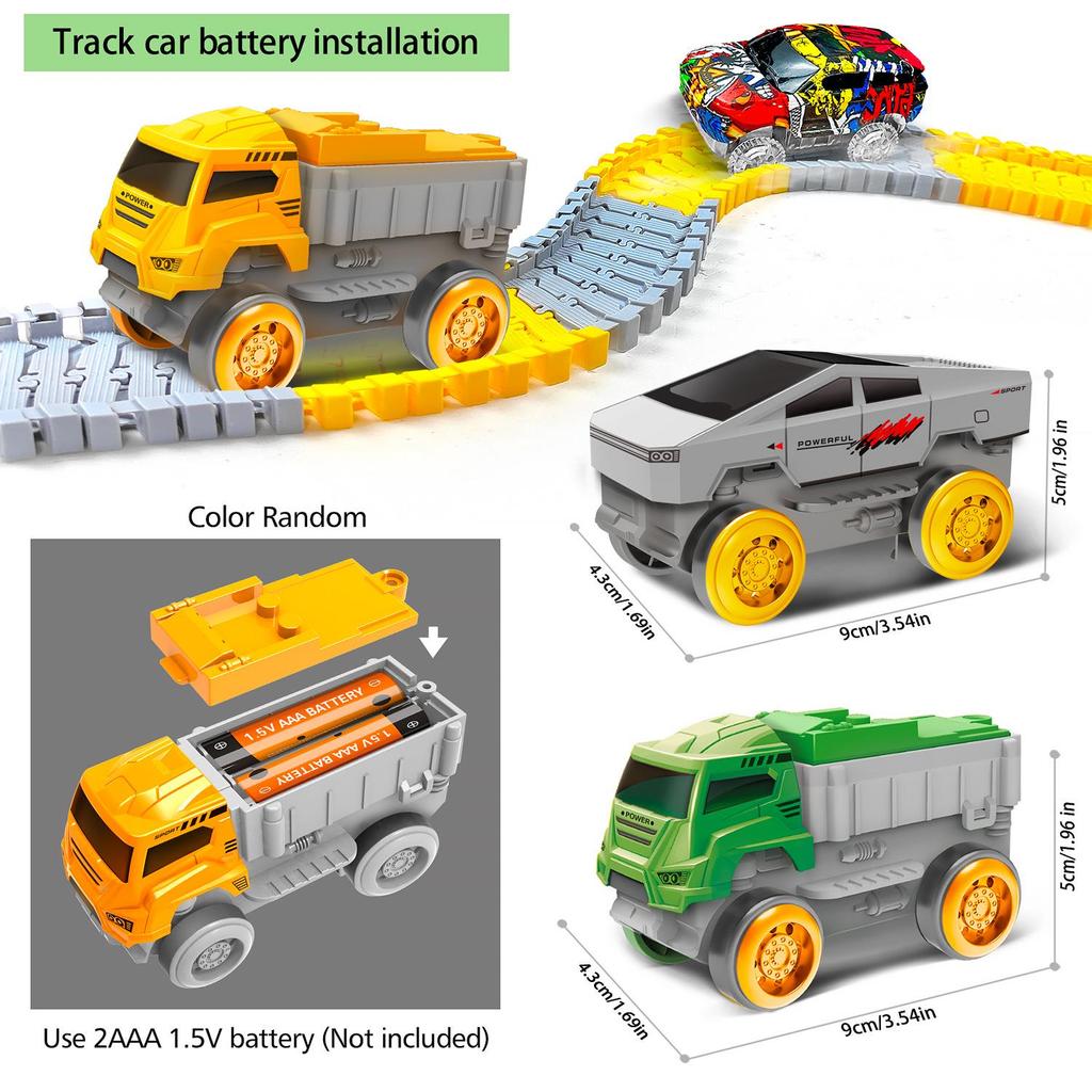 Children's Electric Engineering Track Car Set - Assembly Train Toy for Boys