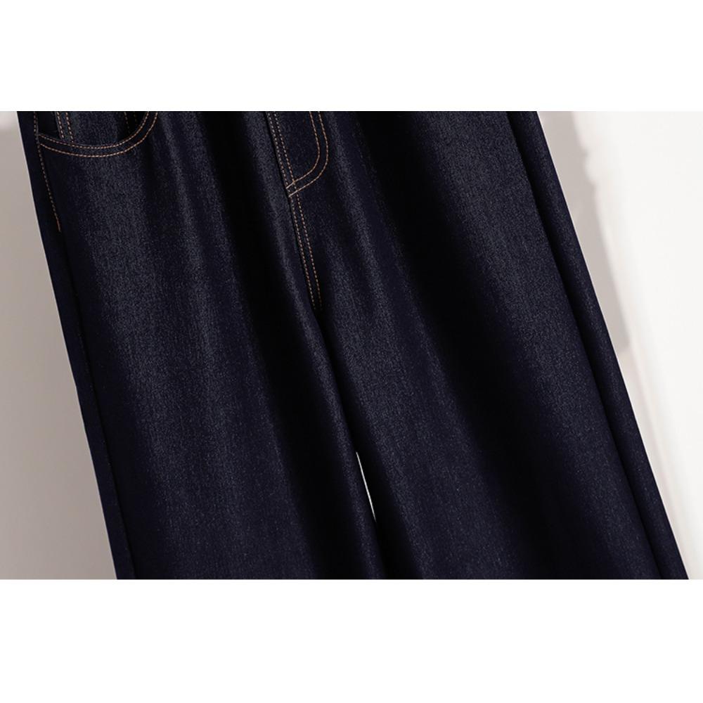 DIMANAF 2025 Autumn Denim Plus Size Women Jeans Pants Elastic Basic Blue High Waist Trousers Oversize New Pants 5XL