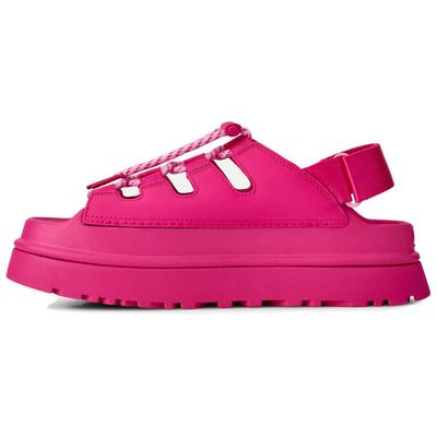 Goldenglow Toggle Leather Casual Versatile Slide Sandals Women Sandals Deep-Coral 1179370-DPCR