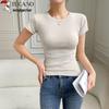 Woodpecker Women's Ribbed Short Sleeve Slim T-Shirt