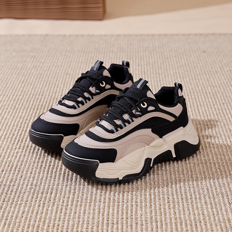 Student platform dad shoes women's color matching heightening sports shoes versatile casual shoes comfortable student party must