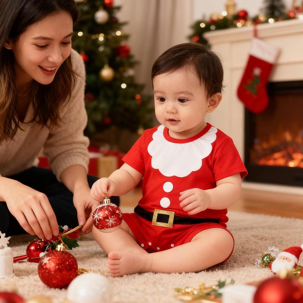 Tumao Santa Christmas Costume for Babies and Kids, Knitted, Soft To the Touch, Popular Baby Costume for Boys and Girls, Perfect for Newborns,