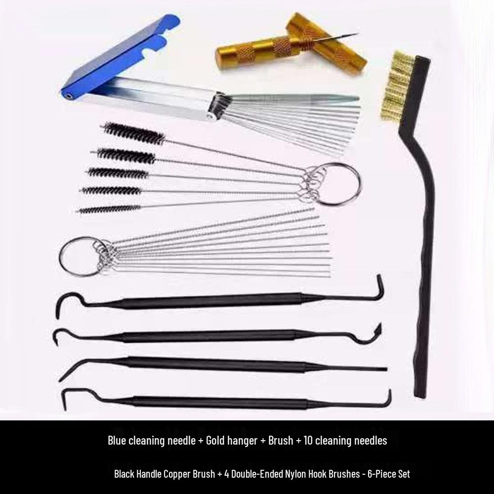 Airbrush Spray Gun Cleaning Kit: Includes Small Brush, Rinse Gun, Nozzle, and Four Ventilation Accessories for Auto Repair.