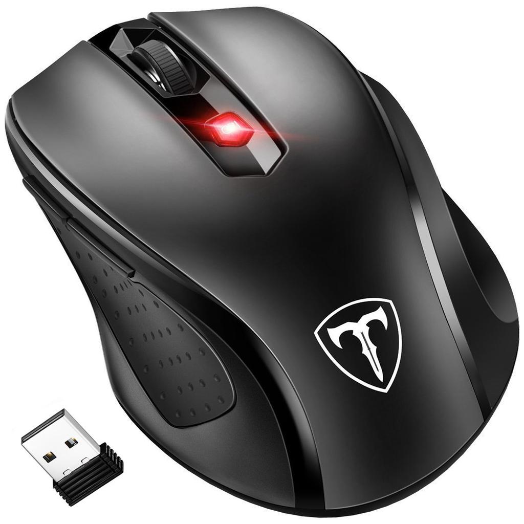 Qtuo 2.4G Wireless Mouse, 5DPI (800-1200-1600-2000-2400), High Precision, Adjustable Buttons, Weight: 0.088kg