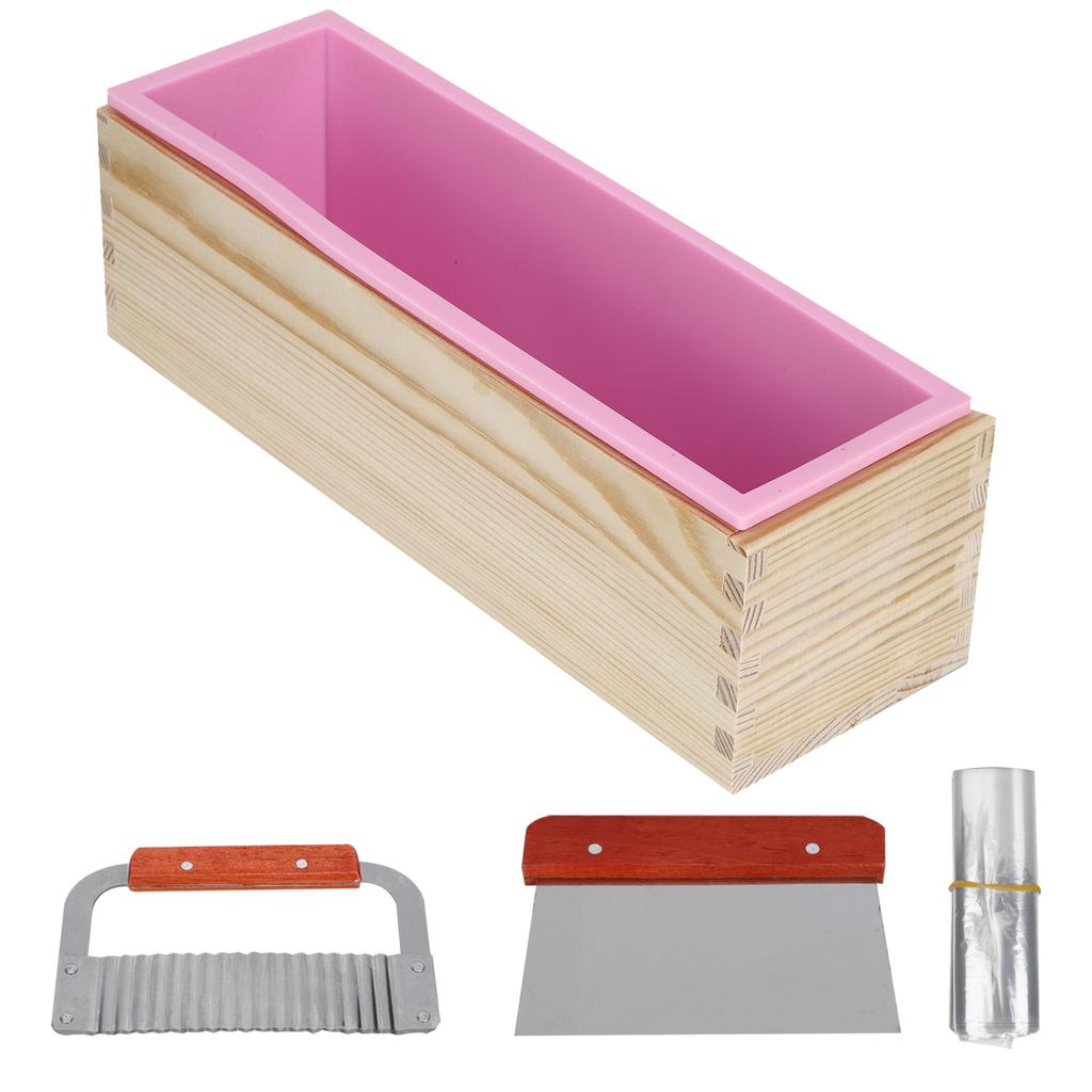 DIY Handgemachte Silikon Seifenform Schneidklinge Werkzeuge für Kuchen Brot Schokoladenherstellung(Rosa )