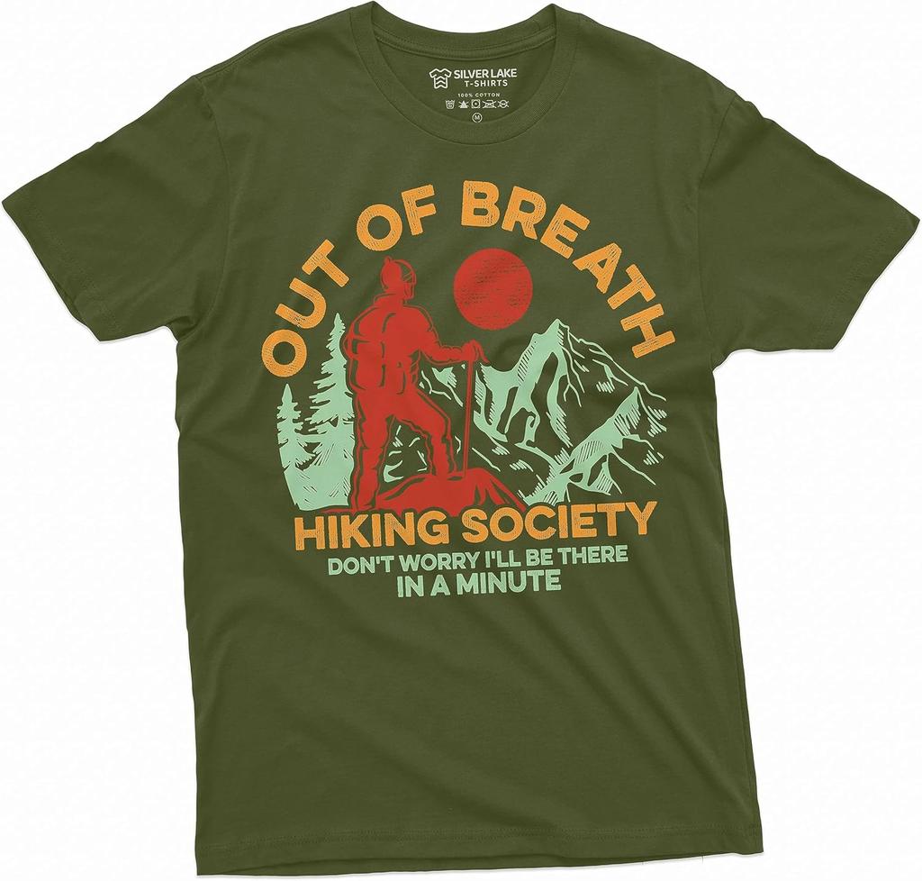 Out of Breath Hiking Society T-Shirt Hiker Shirt Nature tee Shirt Mountains Woods Gift Funny Shirt