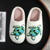 Fashion Kidmi Women Slippers Non-slip Warmed Plush Slippers New Autumn and Winter Slippers Cartoon Turtle Floor Cotton Slippers for Home