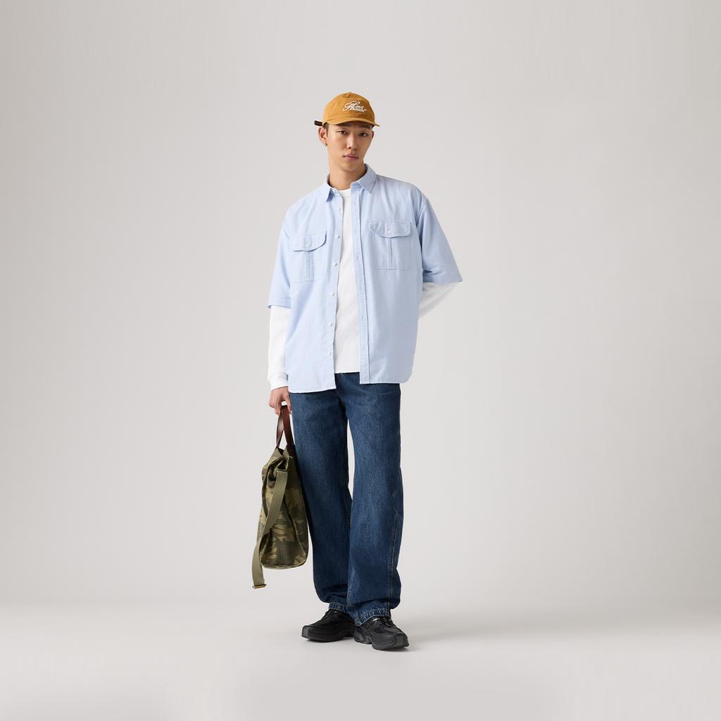 Levis Loose Vintage Workwear Comfortable Versatile Daily Commuting Short Sleeve Shirt Men shirts 005GI-0000