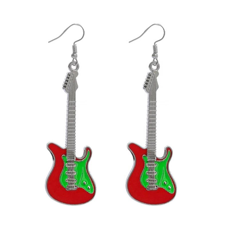 Vintage Guitar Pendant Keychain Bag Pendant Decorations Sweet Cool Dangle Earring Christmas Keyring Y2K Hair Clip