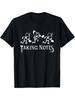 Unisex T-shirt Black Taking Notes Music Note Graphic T-Shirt Short Sleeve Crew Neck Funny Music Teacher Gift Tee