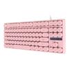 Gaming Keyboard USB Round 87 Keys Colorful Backlit Ergonomic Mechanical Touch Wired Keyboard for Desktop Laptop PC Pink