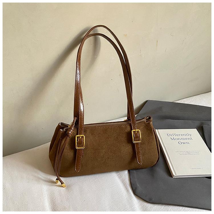 

Модная сумка-багет подмышку, в стиле ретро, вместительная ручная сумка через плечо, стильная сумка для боулинга коричневый