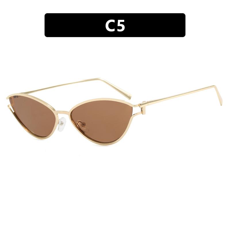 Triangular Cat Eye Sunglasses Hollow High-End Personalized Sunglasses Trendy Metal Sunglasses