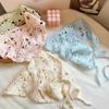 Cute French Knitted Headband Floral Pastoral Style Women Hair Scarf Handmade Bohemian Triangle Turban Summer