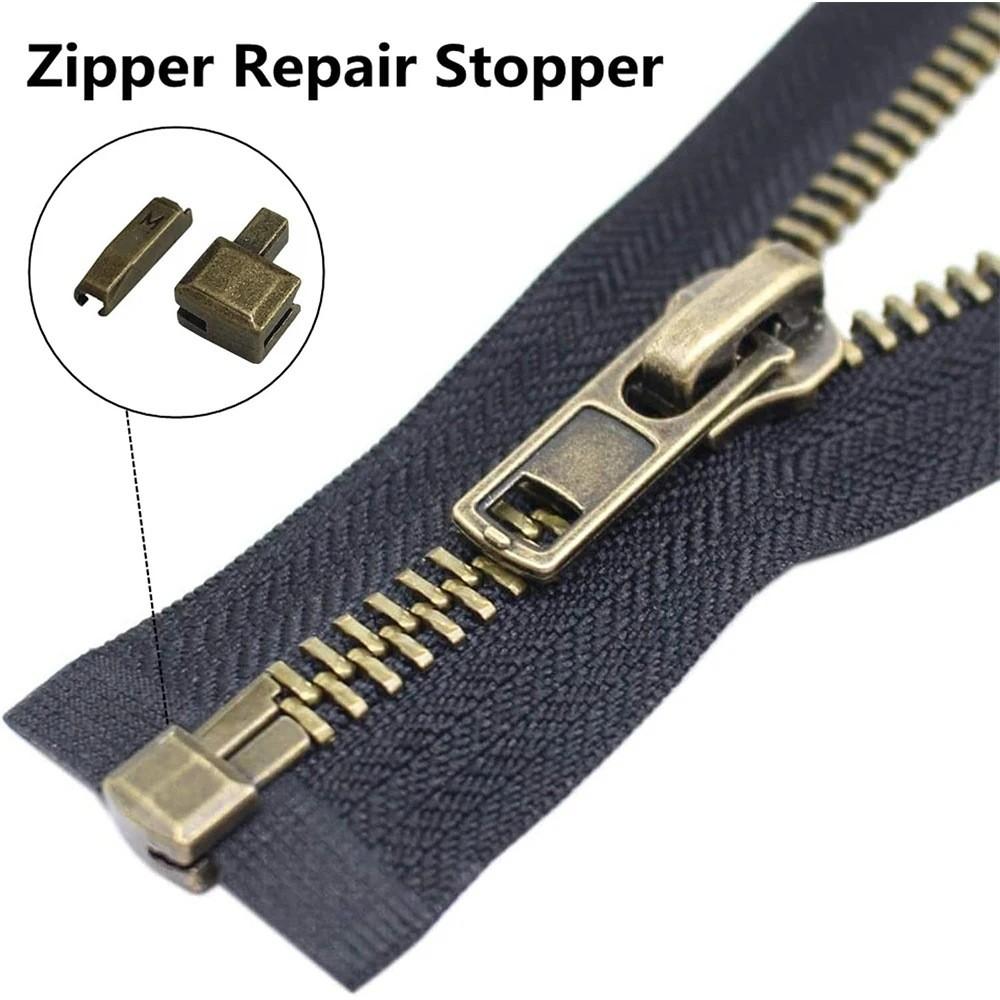 3 / 12 Paar 5# Reißverschluss Reparatur Zubehör Links und Rechts Stecker Basis Einzelöffnung Reißverschluss Reparaturteile für die Heimreparatur