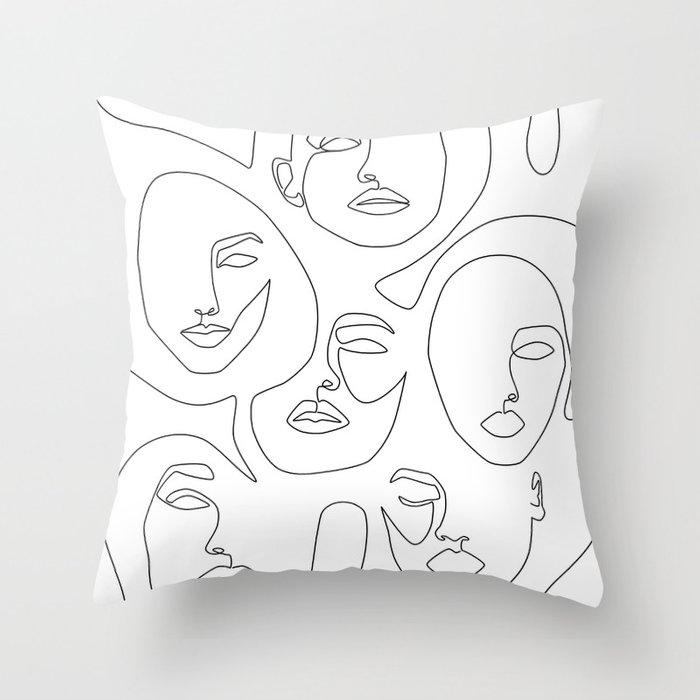 Abstract Simple Line Female Pose Sketch Printing Pattern Cushion Cover Home Living Room Sofa Decoration Pillow Pillow Cover