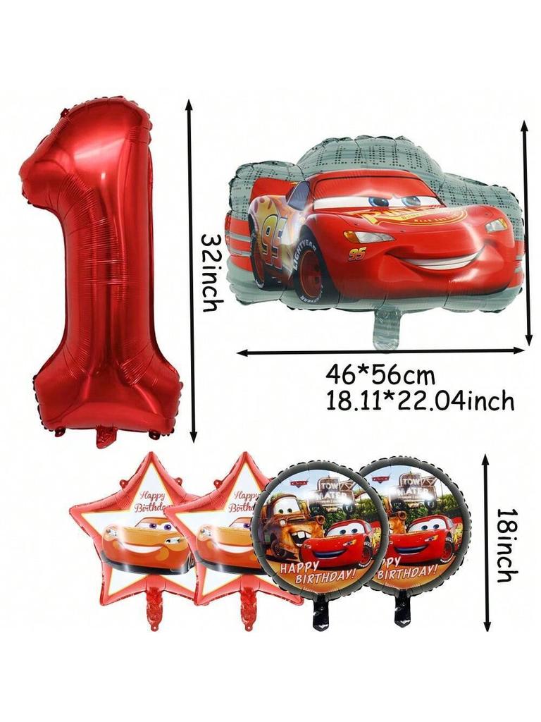 Aluminum Film Balloon Digital Birthday Set Racing Car Decoration Theme Children's Birthday Party Decoration