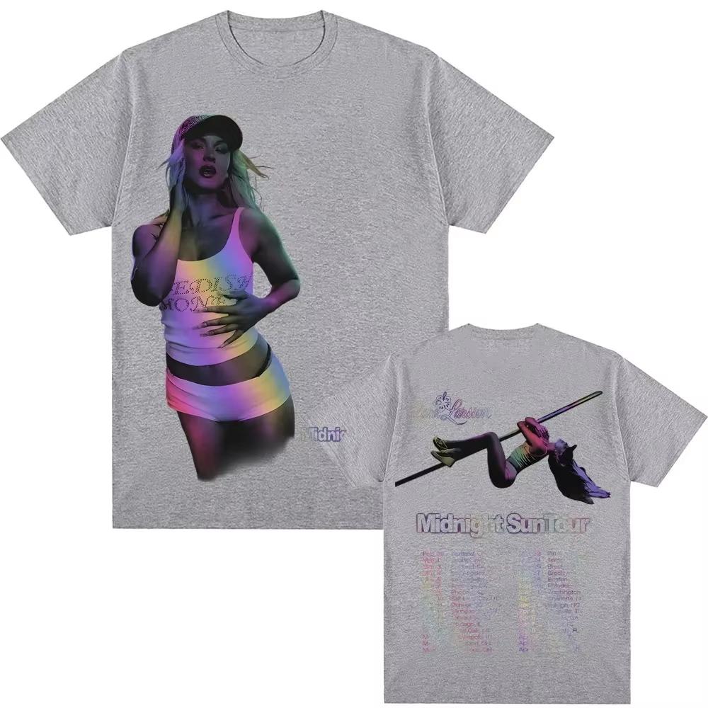 2026 Midnight Sun ZaraLarsson Tour Affiche Impression T-shirt Hommes Femmes Coton Été Nouveau T-shirt Streetwear Y2K Gothique Coton Oversize T-shirts