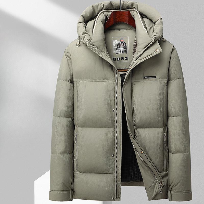 

Осенне-зимняя теплая утиная пуховая куртка с капюшоном из белого утиного пуха с утолщенным графеном для молодежи 195 зелёный