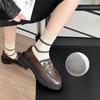 Ladies' Socks, Brown Striped Mid-calf Socks, Maillard Versatile Cotton Socks for Autumn and Winter, Trendy Long Socks for Spring and Autumn