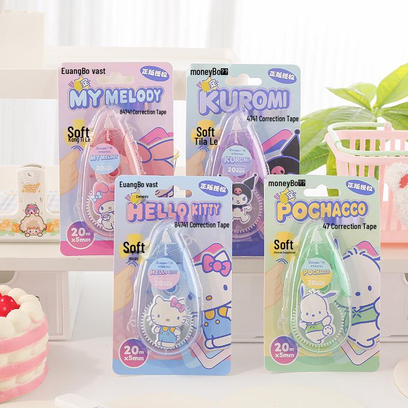 Sanrio Pompompurin Dachshund 20m Transparent Correction Tape - Cute Student White-Out Tape